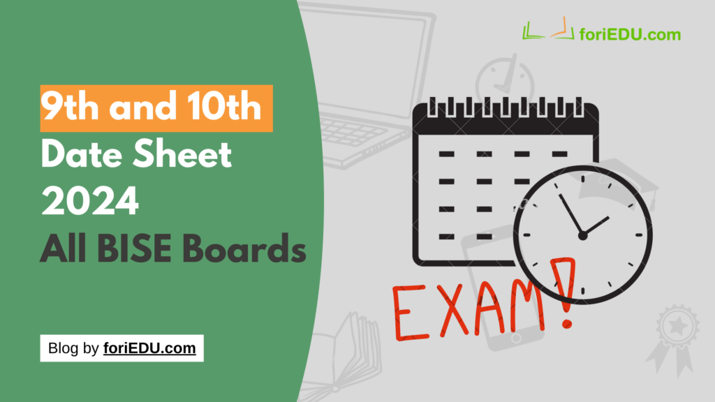 9th class board exam 2024 date sheet punjab board