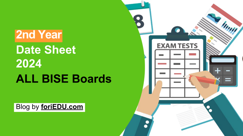 2nd year date sheet 2024 for all punjab boards