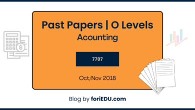 Accounting (7707) Past Papers - Oct/Nov 2018