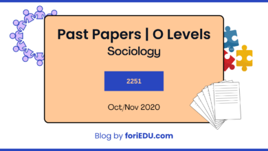 Sociology (2251) Past Papers - Oct/Nov 2020